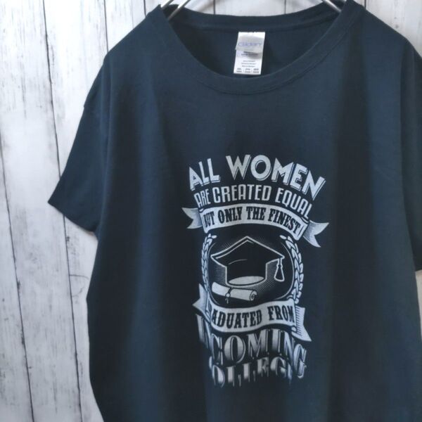 GILDAN ライカミング大 ビッグサイズ カレッジ Tシャツ 黒 2XL 古着 アメカジ ギルダン 半袖