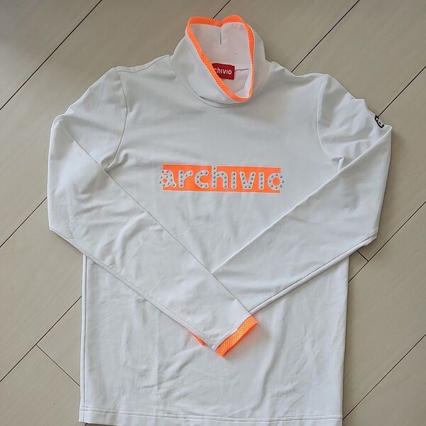 archivio アルチビオ プルオーバー 長袖Tシャツ ハイネック モックネックシャツ ホワイト