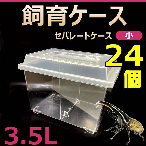 飼育ケース セパレートケース 小 3.5L 新品 24個 カブトムシ・クワガタ 成虫飼育に最適 コバエ抑制 虫かご 昆虫 飼育容器