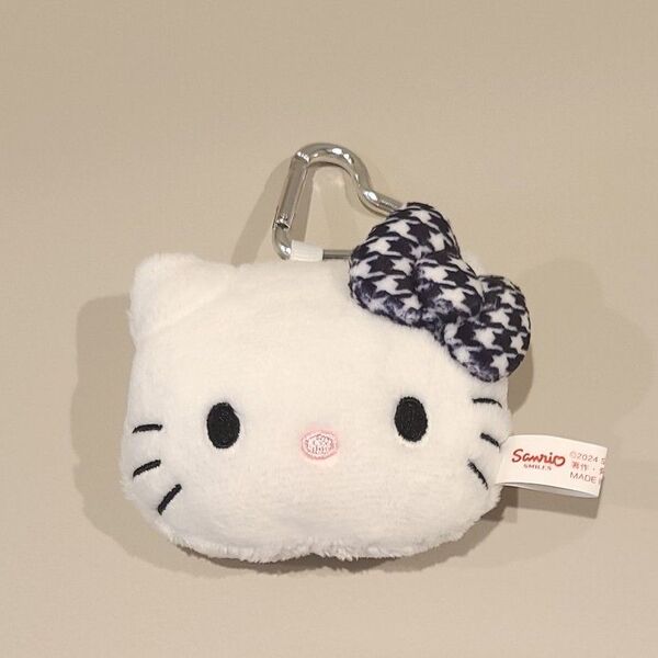 サンリオ キティ フェイス形マスコットホルダー(I Love Hello Kitty) 千鳥格子 キティちゃん キーホルダー