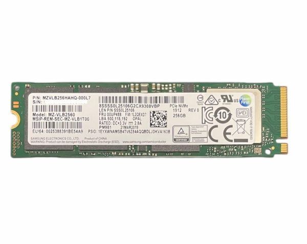 SAMSUNG製 256GB NVMe M.2 SSD type2280 | 健康状態正常89%/電源投入1064回/使用5413時間 | サムスン