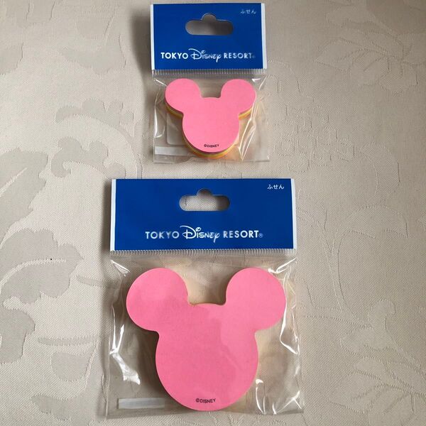 2個セット 東京ディズニーリゾート ミッキー 付箋 ピンク