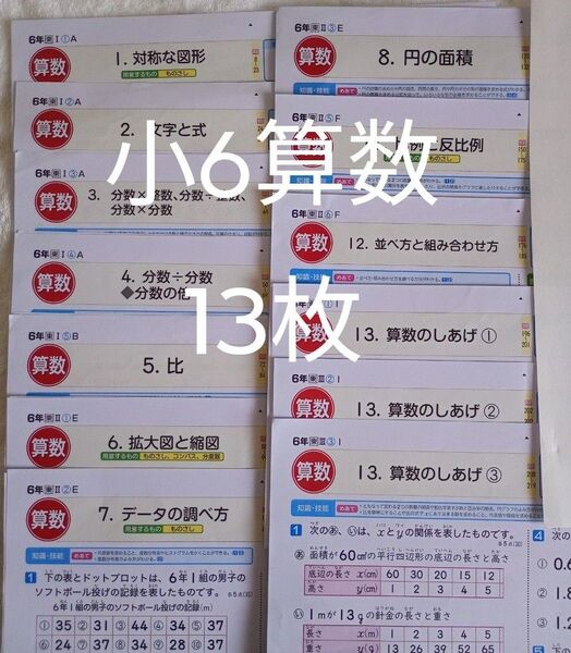 小学6年生 算数 カラーテスト 小学校テスト 小6