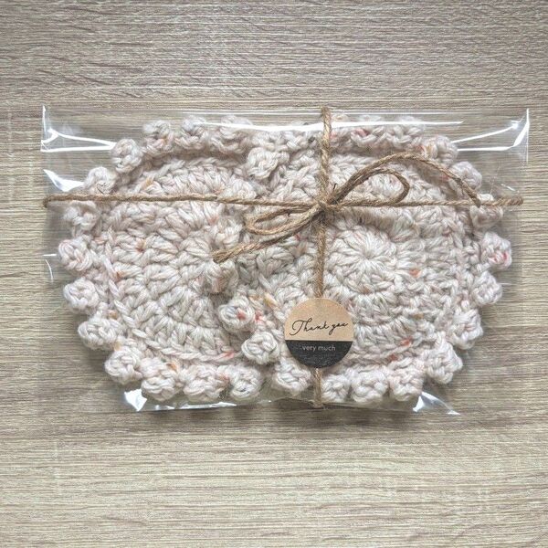 かぎ針編み コースター 2枚セット ハンドメイド
