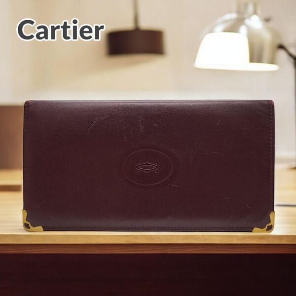 Cartier カルティエ 長財布 レザー ボルドー6725002900