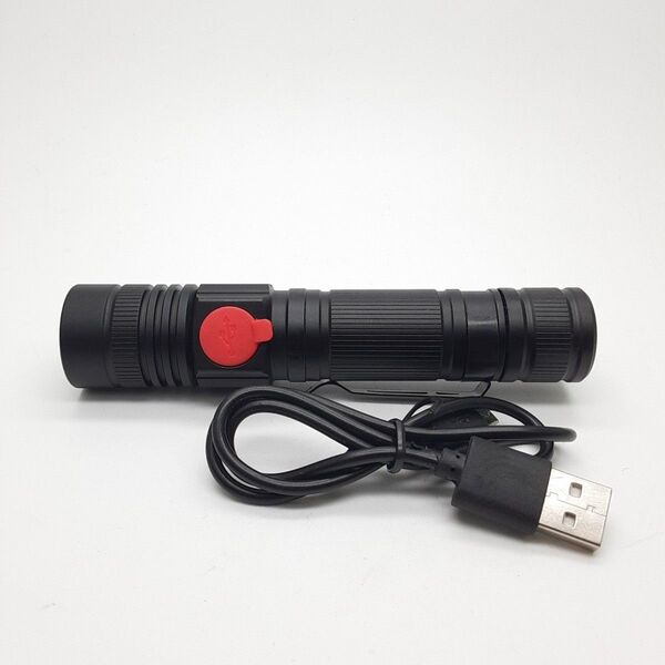 USBケーブル付き懐中電灯 led USB充電式 強力XML-T6 防水530012