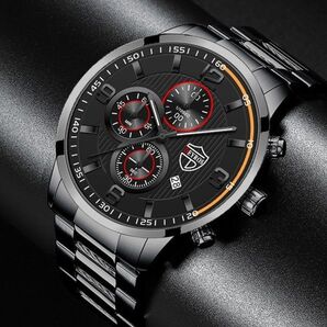 新品 DEYROS クロノグラフ ビジネス メンズ 腕時計 ブラック/黒249750