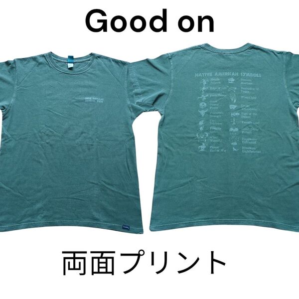 goodon グットオン ヘビーウエイト ピグメント tシャツ 両面プリント 半袖Tシャツ バックロゴ