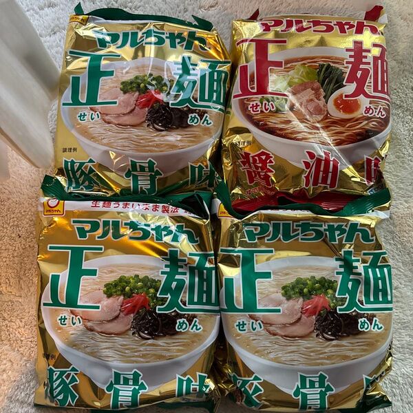 東洋水産 マルちゃん正麺 醤油4食セット、醤油&豚骨