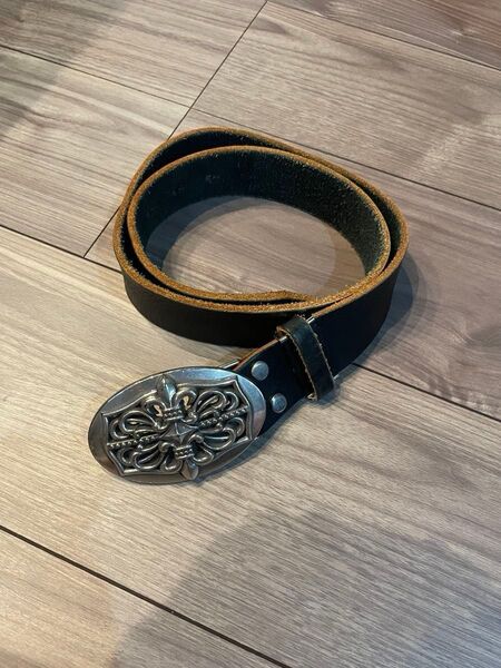 シルバーバックル レザー #クロム