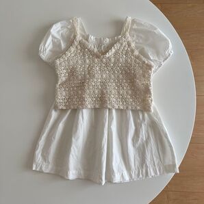 aladin kids 韓国子供服 お花レースキャミ 75-82size
