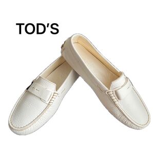 TOD’S トッズ Gommino ゴンミーニ ドライビング シューズ ホワイト レザー レディース 22.5cm