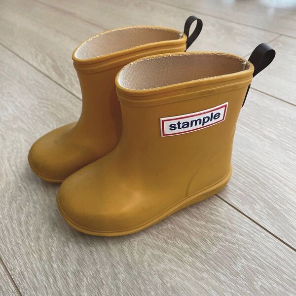 stample 長靴 レインブーツ 子供用 雨靴 マスタード 13cm