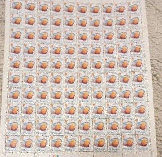 日本切手 オシドリ 切手シート 50円 × 100 (2007年発行)