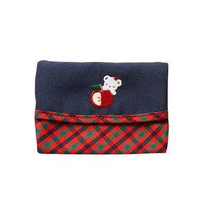 美品 familiar ファミリア ティッシュケース キッズ 小さめ ポケットティッシュ ポーチ 定番 赤チェック