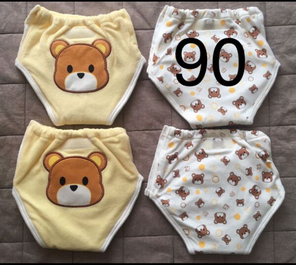 6層 トレーニングパンツ 90センチ 4枚セット トイレトレーニング パンツ 6層 トイトレ パンツ 吸水力 おむつはずし くま