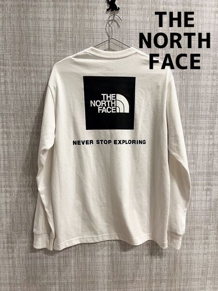 THE NORTH FACE Mサイズ バックスクエアロゴ ロングスリーブ 長袖ロンT ノースフェイス ホワイト