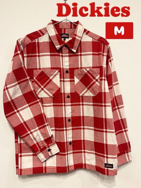 Dickies ディッキーズ★メンズチェック ワークシャツ長袖M★オーバーサイズ ネルシャツ