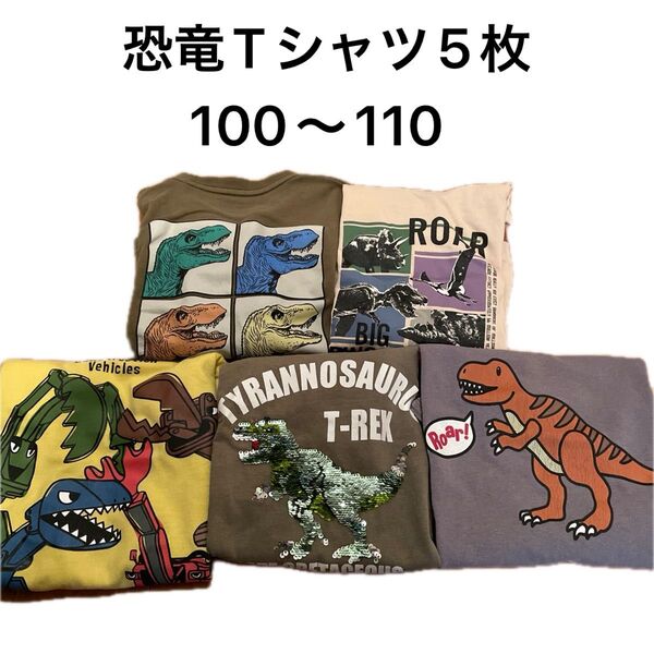 恐竜Tシャツ 半袖 長袖 5枚まとめて 100 110