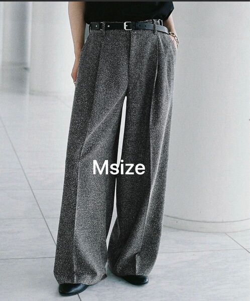 【新品】WYM LIDNM BREEZE TWEED DEEP TUCK BAGGY SLACKS Mサイズ