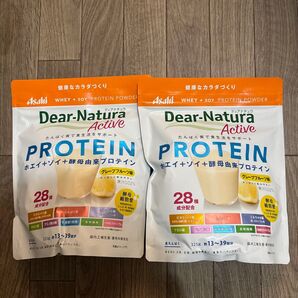 新品未開封 2個 Dear-Natura Active ディアナチュラ ホエイ ソイ プロテイン グレープフルーツ 325g