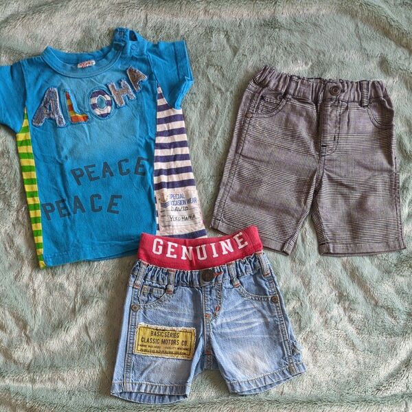 JUNK STORE 90 95 半袖Tシャツ ハーフパンツ セット キッズ 子供服 男の子