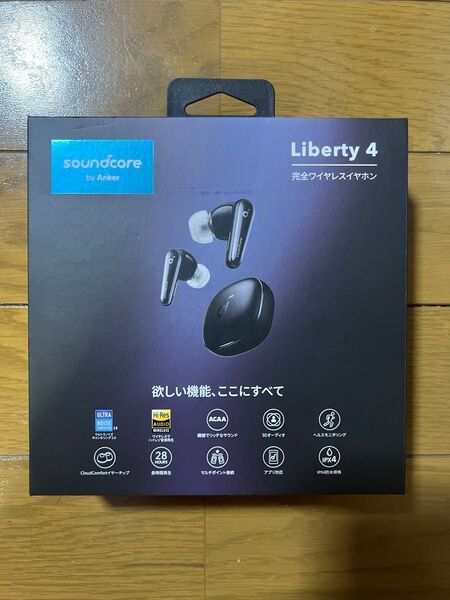 完全ワイヤレスイヤホン Soundcore Liberty 4 A3953N11 ミッドナイトブラック ※ケース付き
