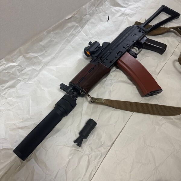 東京マルイ 次世代電動ガン AKs74u 動作品 サイレンサー付き ドットサイト付き