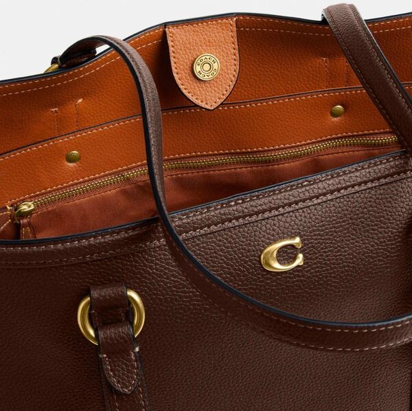 【未使用】正規品 COACH(コーチ)レザートートバッグ(ブラウン)本革 レディース/メンズ 百貨店モデル