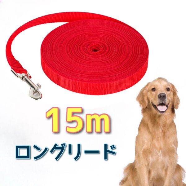 犬 リード 赤 長い ロングリード ドッグラン 小型犬 大型犬 犬用リード 中型犬 散歩 いぬ 軽量