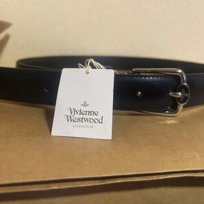 新品 Vivienne Westwood 牛革ベルト NAVY