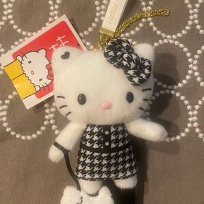 ハローキティ展 50周年 限定 ぬいぐるみ マスコット 千鳥格子