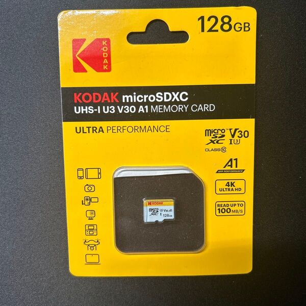 新品未開封 KODAK microSDXC 128GB UHS-I U3 V30