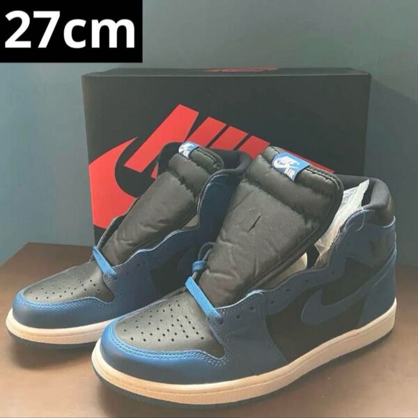新品 Nike Air Jordan 1 Retro High OG Dark Marina Blue 27cm