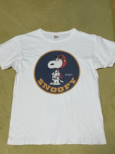 BUZZ RICKSON'S バズリクソンズ スヌーピー プリントTシャツ USA製 Mサイズ 38-40 中古 難あり