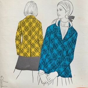 70's неиспользуемый товар нераспечатанный выкройки Vintage образец вязаный для ручная работа импорт retro стрейч жакет женский блейзер 