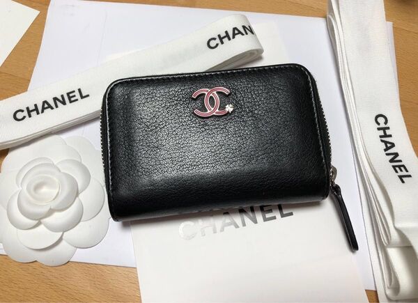 最終★CHANEL コンパクト 財布 カードケース ブラック