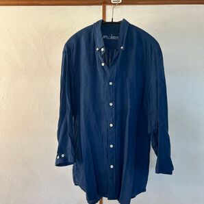無印良品長袖ネイビーシャツ