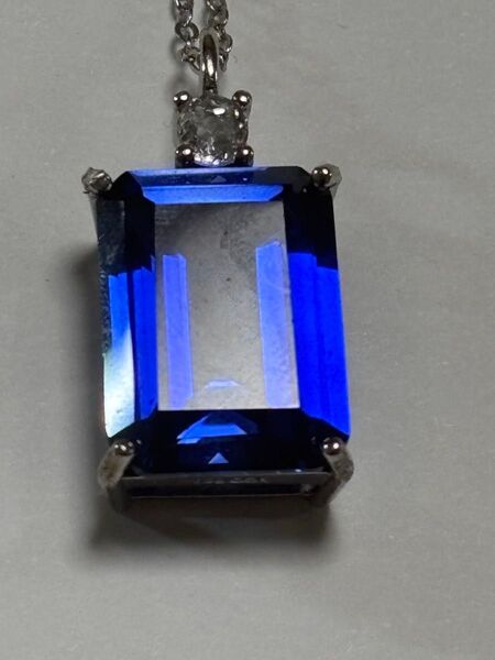 Gem Stone King 合成サファイア トパーズ ネックレス シルバー925 GSK ペンダントトップ