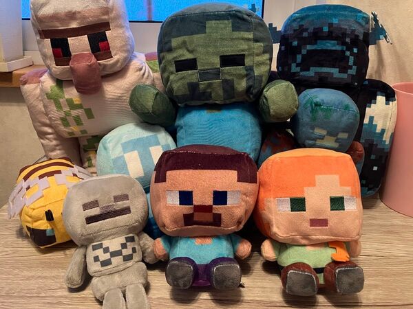マインクラフト mobとスティーブ、アレックスのぬいぐるみ