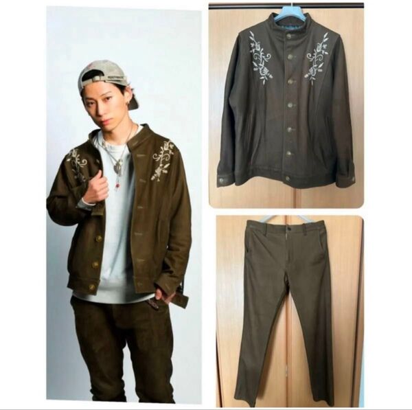 takuya∞ 着用 varde77 ヌバックレザージャケット ヌバックレザーパンツ セット uverworld