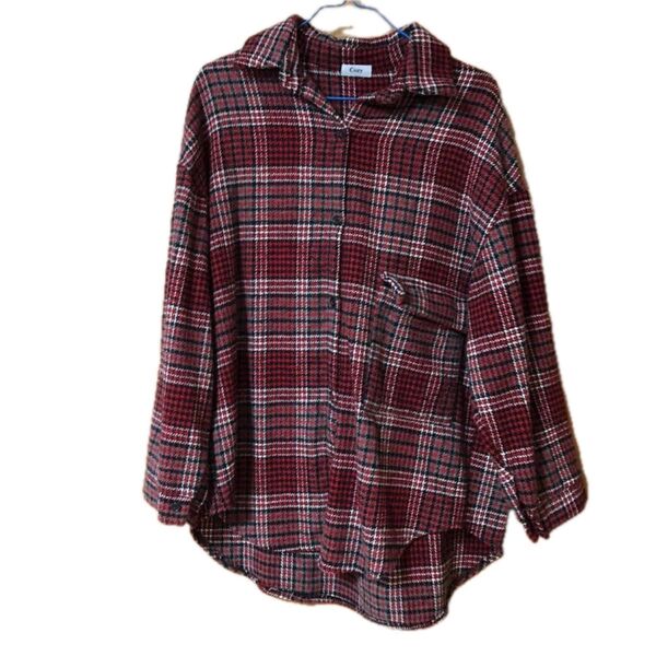 Cozy レディースチェック柄長袖シャツ