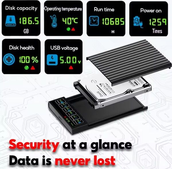 2.5インチHDD(SSD)ケース 表示機能付