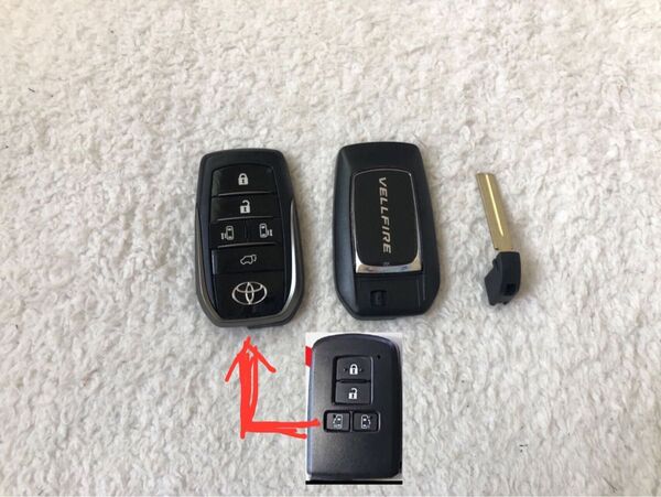 シルバー 高級品 5ボタン ヴェルファイア キーケース 前期 後期 スマートキーカバー 加飾