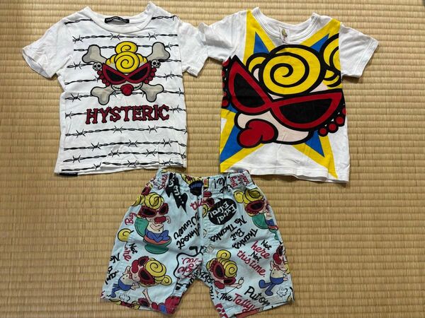 HYSTERICMINI ヒスミニ 3点 シャツ 総柄 ショートパンツ 90cm