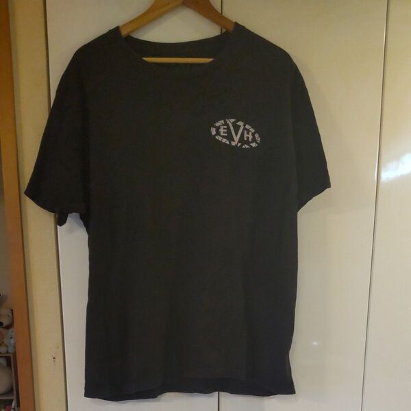 EVH エディヴァンヘイレン バックプリントTシャツ ギター 半袖 黒 XL ロック バンドT