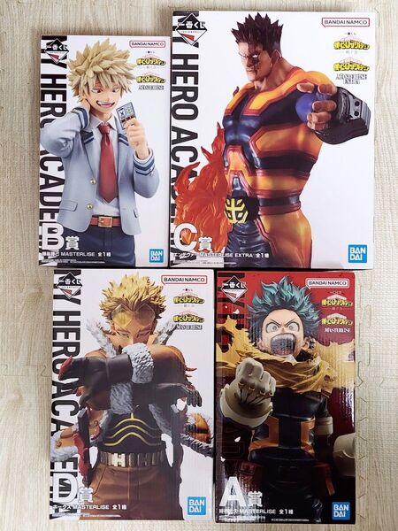 【一番くじ 僕のヒーローアカデミア -紡ぐ力-】緑谷出久&爆豪勝己&エンデヴァー&ホークス フィギュア計4点セット