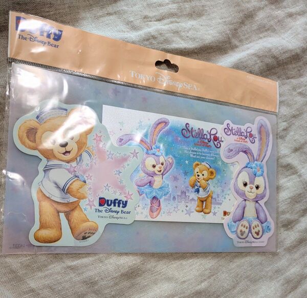 【新品】ダッフィー & ステラ・ルー ハガキとシールセット ポストカード ステッカー くま うさぎ ディズニーシー Disney