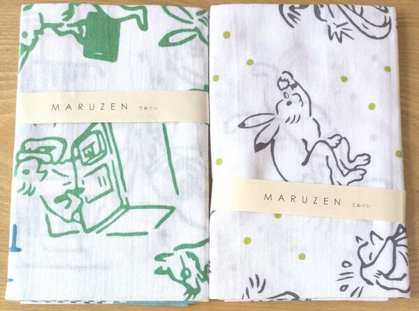かまわぬ 鳥獣戯画 手ぬぐい 2枚セット 丸善限定 花粉症 フレッシャーズ MARUZEN