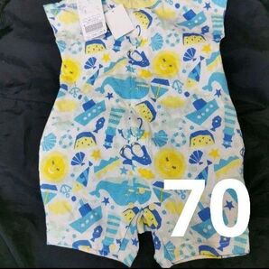 新品 70 ロンパース ベビー服 半袖 男の子 半袖ロンパース